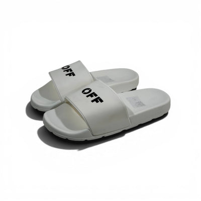 OFF-WHITE Luxury White Slide Sandals – Minimal Logo Design & Everyday Premium Comfort 👟✨