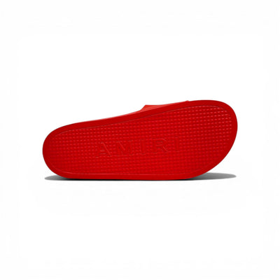 AMIRI Luxury Red Slide Sandals – Bold Logo Design & Statement Streetwear 👟🔥