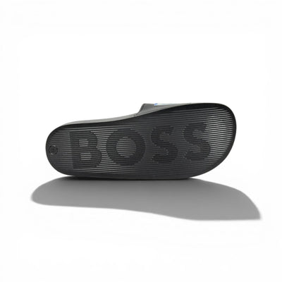 BOSS Luxury Black Slide Sandals – Statement Logo Design & Premium Everyday Comfort 👟✨