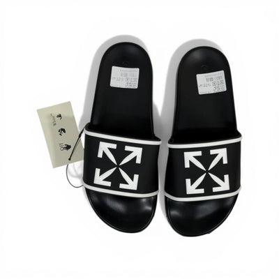 OFF-WHITE Luxury Black Slide  – Iconic Arrow Logo Design & Premium Streetwear 👟✨