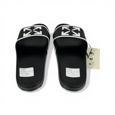 OFF-WHITE Luxury Black Slide  – Iconic Arrow Logo Design & Premium Streetwear 👟✨