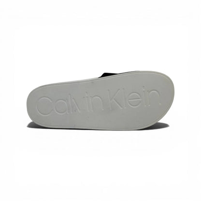 CALVIN KLEIN Luxury Black & White Slide Sandals – CK Logo Design & Everyday Comfort 👟✨