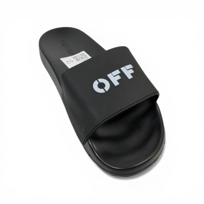 OFF-WHITE Luxury Black Slide Sandals – Minimal OFF Logo Design & Everyday Comfort 👟✨