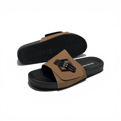 BALENCIAGA Luxury Brown Slide – Statement Logo Design & Premium Minimal Style 👟✨