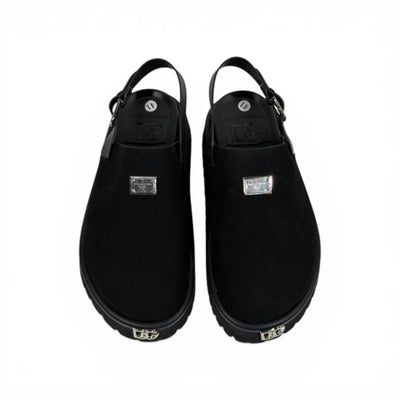 DOLCE & GABBANA Luxury Black Slingback Clogs – DG Logo Statement & Premium Chunky Sole 👟✨