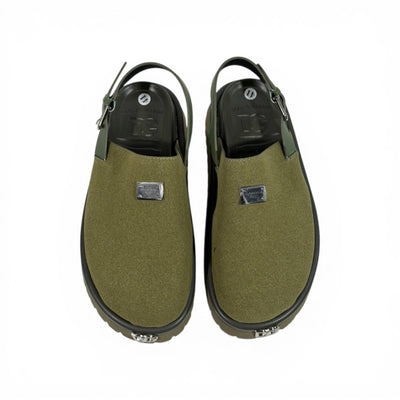 DOLCE & GABBANA Luxury Olive Slingback Clogs – DG Logo Statement & Premium Chunky Sole 👟✨