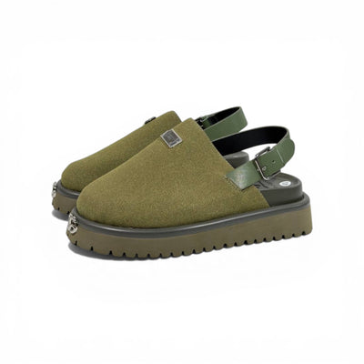 DOLCE & GABBANA Luxury Olive Slingback Clogs – DG Logo Statement & Premium Chunky Sole 👟✨