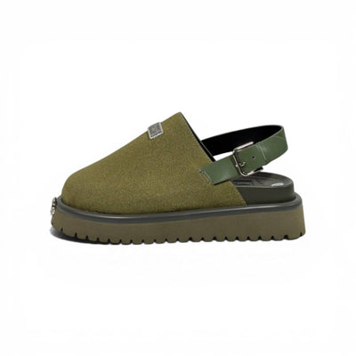 DOLCE & GABBANA Luxury Olive Slingback Clogs – DG Logo Statement & Premium Chunky Sole 👟✨