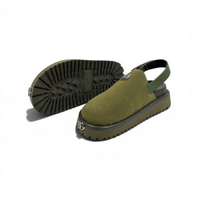 DOLCE & GABBANA Luxury Olive Slingback Clogs – DG Logo Statement & Premium Chunky Sole 👟✨