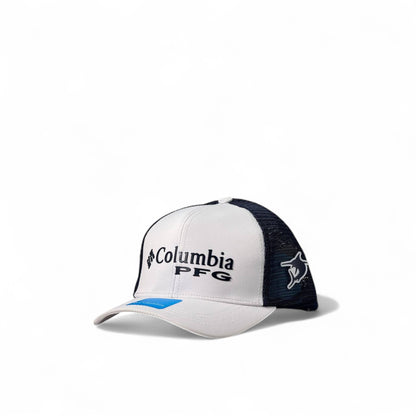 Columbia PFG Mesh Snapback Cap ⚓️ White & Navy | Outdoor Adventure Ready