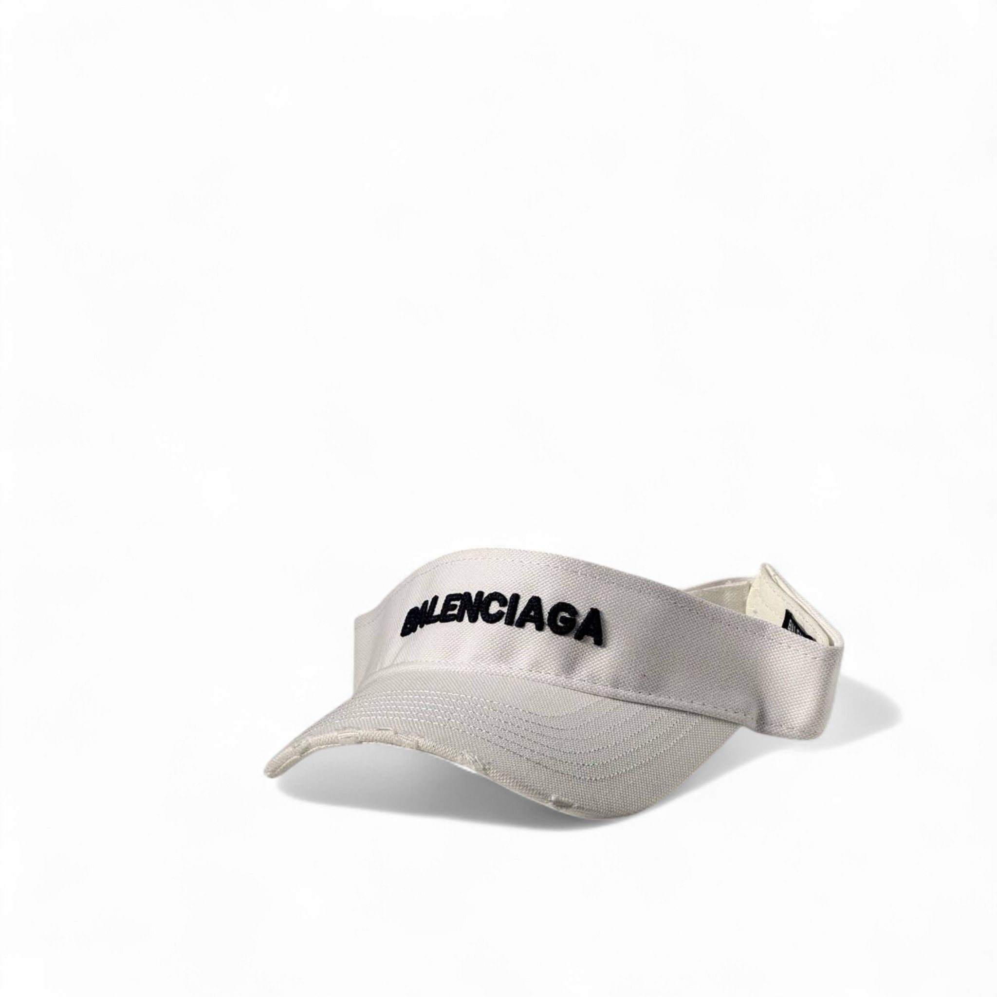 Balenciaga White Logo Visor 🕶️ – Minimal Street Luxe Unisex Cap