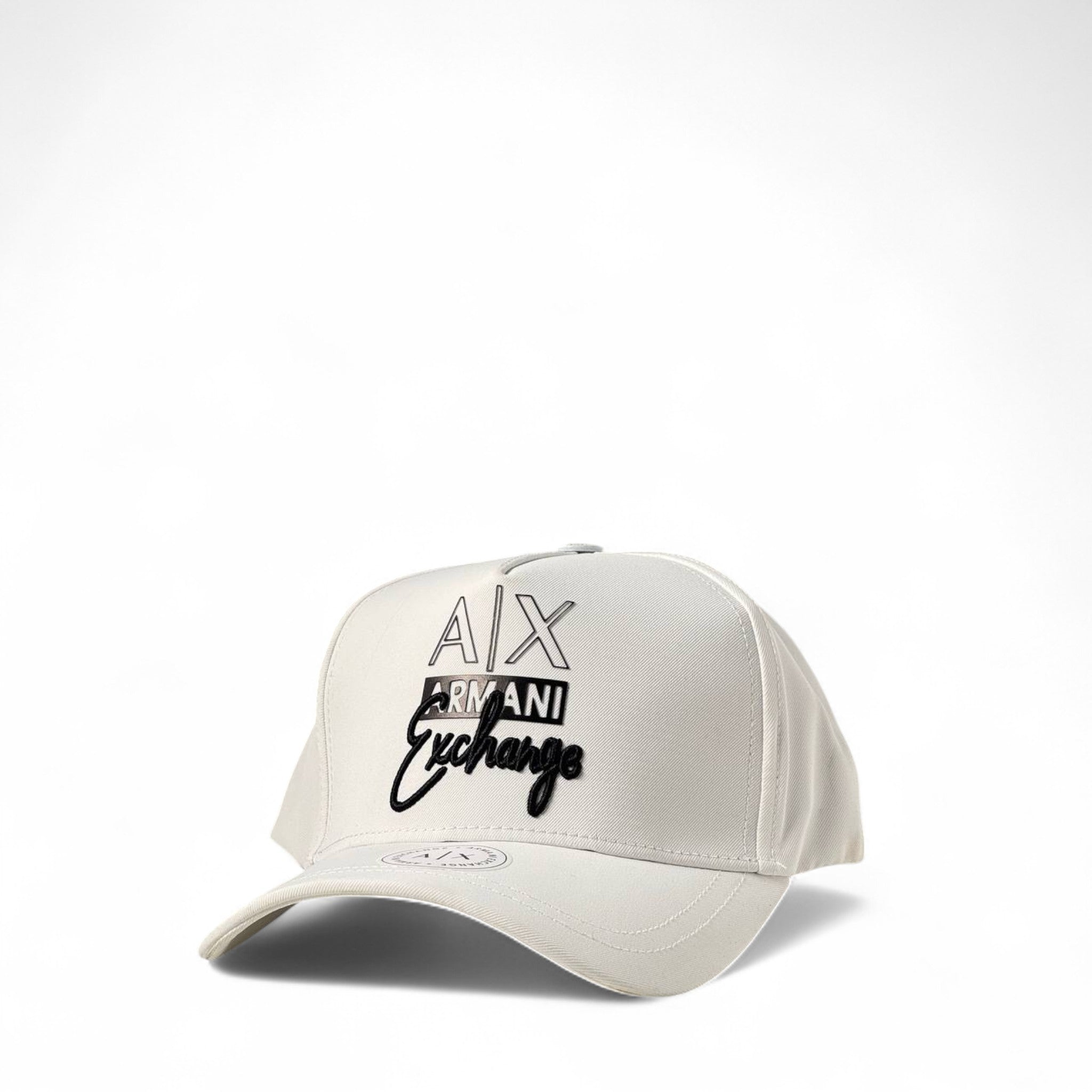 Armani Exchange A|X Signature Logo Cap – White 🏁 | Bold & Minimalist