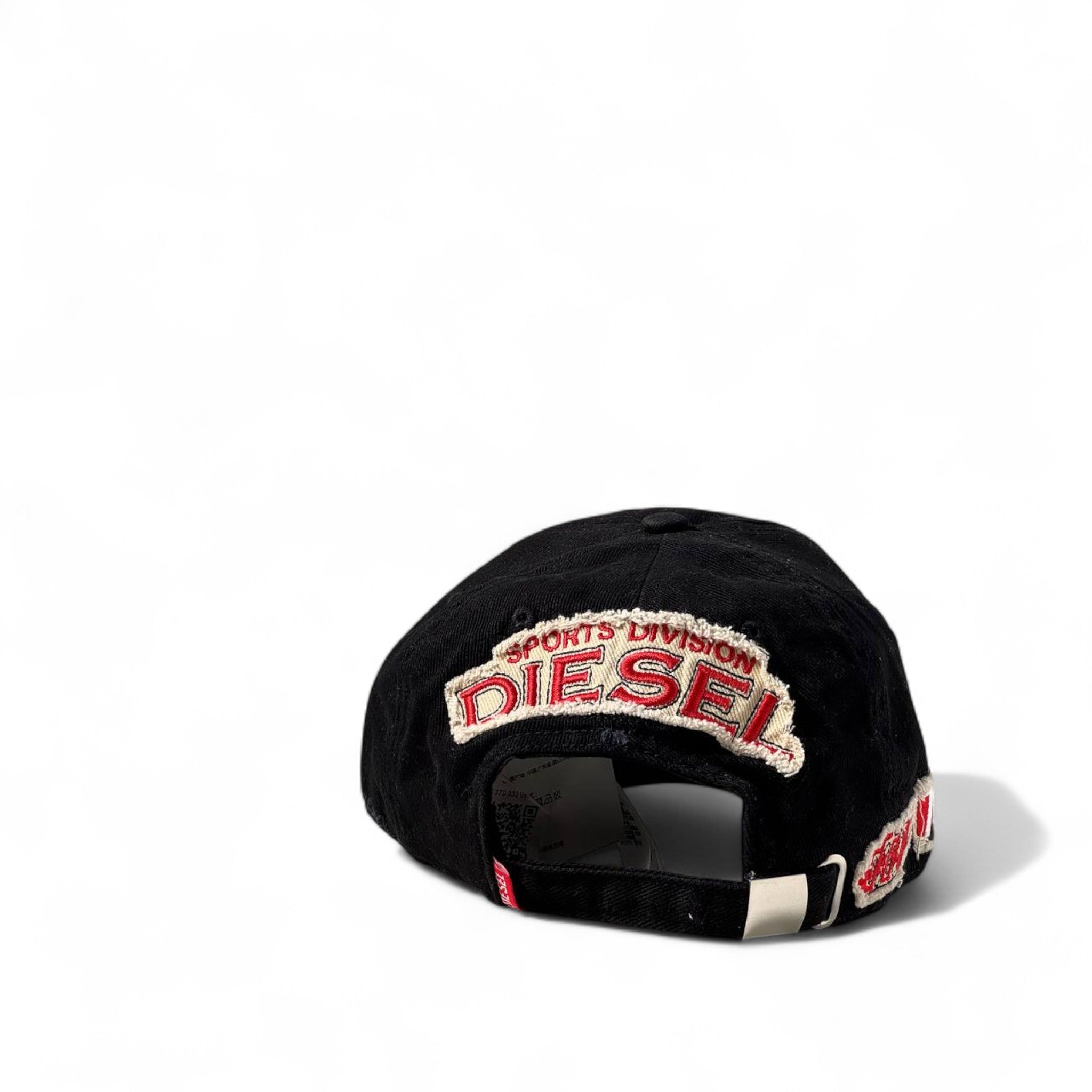 🧢 Diesel “For Successful Living” Distressed Cap – Black & Red