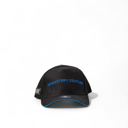 🧢 Monastery Couture Signature Cap – Black & Blue Edition