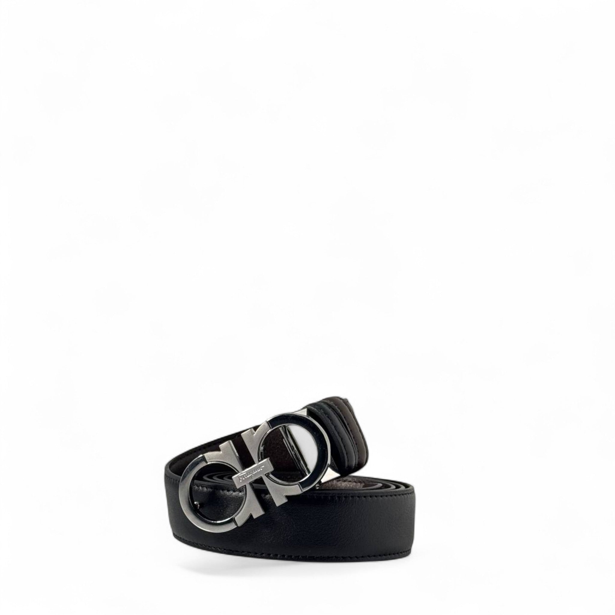 🖤 Salvatore Ferragamo-Inspired Gancini Belt – Black Leather | 130cm