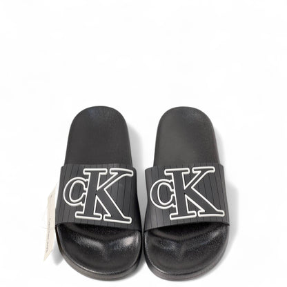 ⚫ Calvin Klein Black Slides – Classic CK Logo for Men 👟