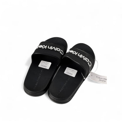 Calvin Klein Jeans Slides – Black & White | Sleek Urban Comfort 🖤🕶️✨