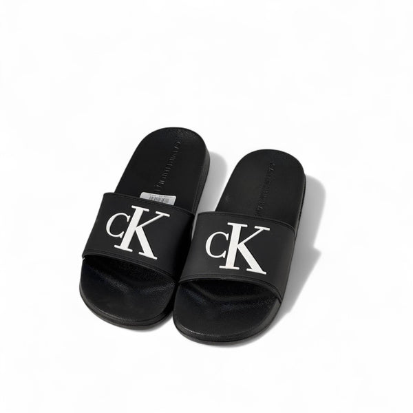 Calvin Klein CK Logo Slides – Black | Bold Minimalist Style