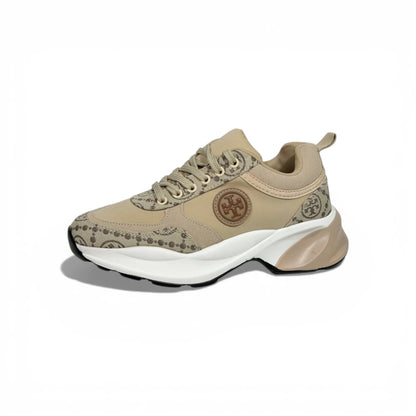 🤍✨ Tory Burch Monogram Chunky Sneakers – Beige Luxury Style ✨🤍