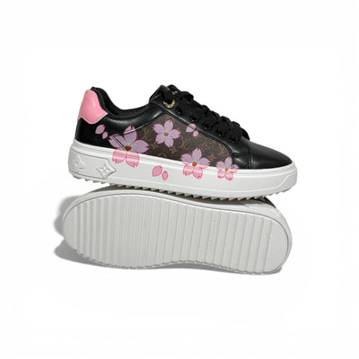 🖤🌸 Louis Vuitton Sakura Low-Top Sneakers – Black & Pink Luxury Edition 🌸🖤
