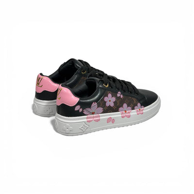 🖤🌸 Louis Vuitton Sakura Low-Top Sneakers – Black & Pink Luxury Edition 🌸🖤