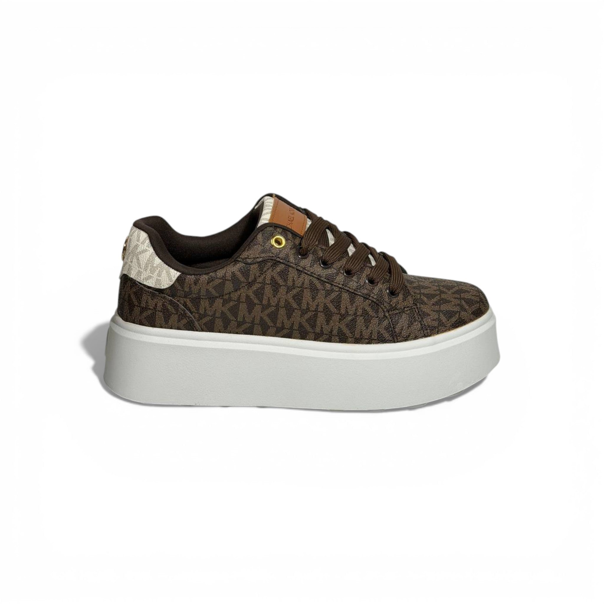 🤎✨ Michael Kors Platform Logo Sneakers – Brown Signature Edition ✨🤎