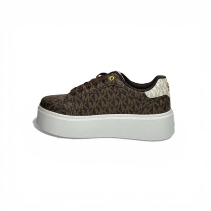 🤎✨ Michael Kors Platform Logo Sneakers – Brown Signature Edition ✨🤎