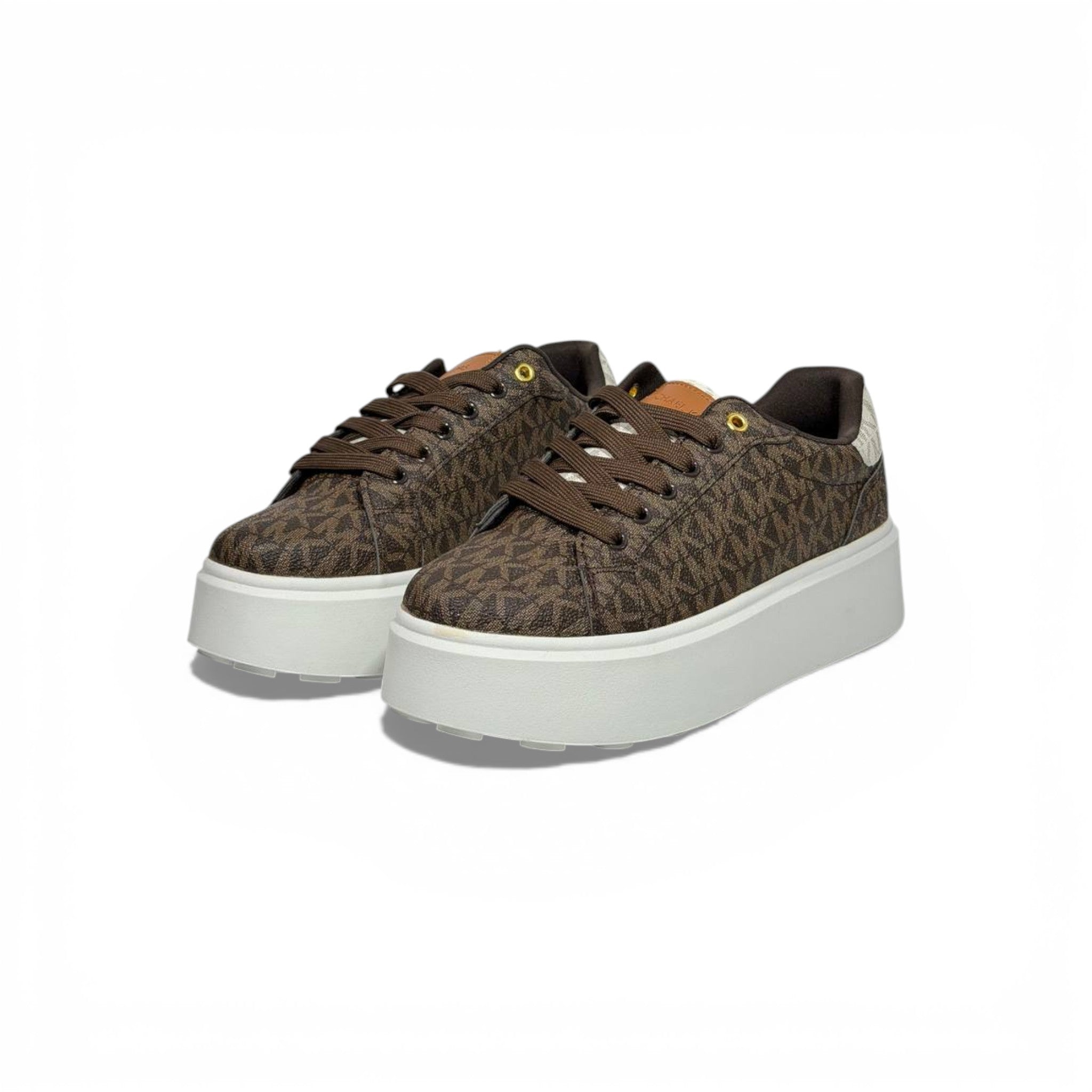 🤎✨ Michael Kors Platform Logo Sneakers – Brown Signature Edition ✨🤎