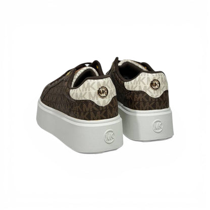 🤎✨ Michael Kors Platform Logo Sneakers – Brown Signature Edition ✨🤎