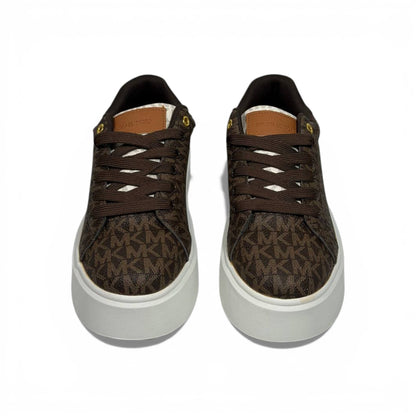 🤎✨ Michael Kors Platform Logo Sneakers – Brown Signature Edition ✨🤎
