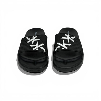 🖤✨ Calvin Klein Jeans Logo Slide Slippers – Black Iconic Style ✨🖤