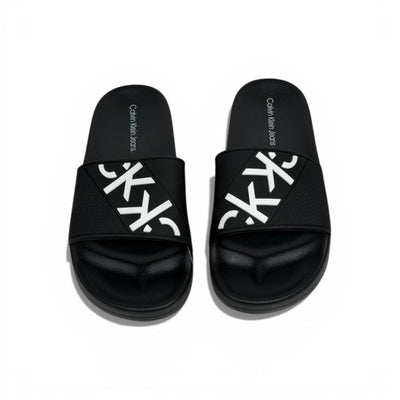 🖤✨ Calvin Klein Jeans Logo Slide Slippers – Black Iconic Style ✨🖤