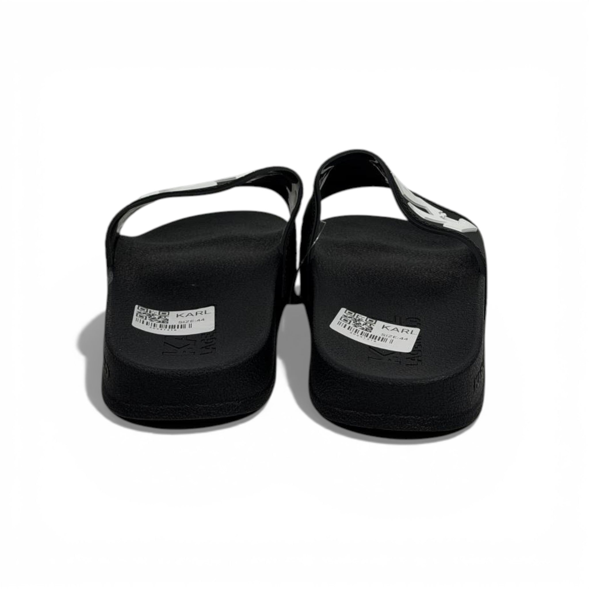 🖤🤍✨ Karl Lagerfeld Logo Slide Slippers – Black & White Statement Edition ✨🤍🖤