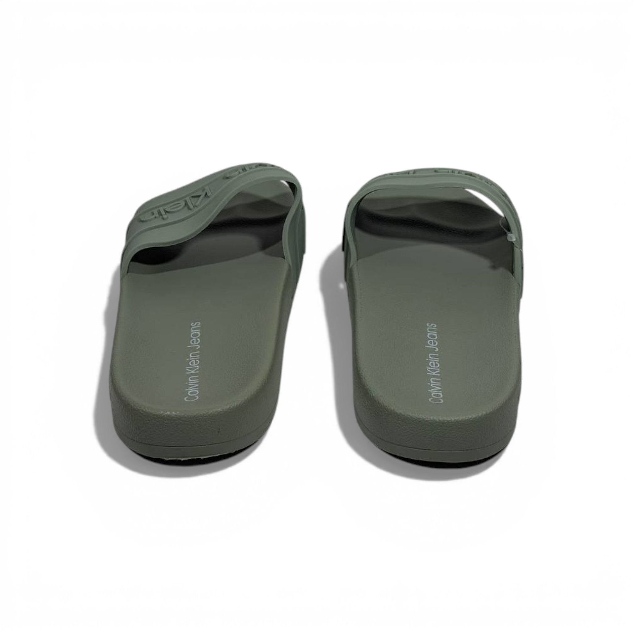 🌿✨ Calvin Klein Embossed Logo Slide Slippers – Sage Green Minimal Luxury ✨🌿