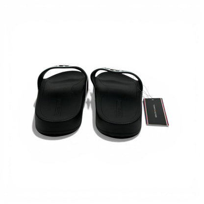 🖤✨ Tommy Hilfiger Logo Slide Slippers – Black Classic Edition ✨🖤