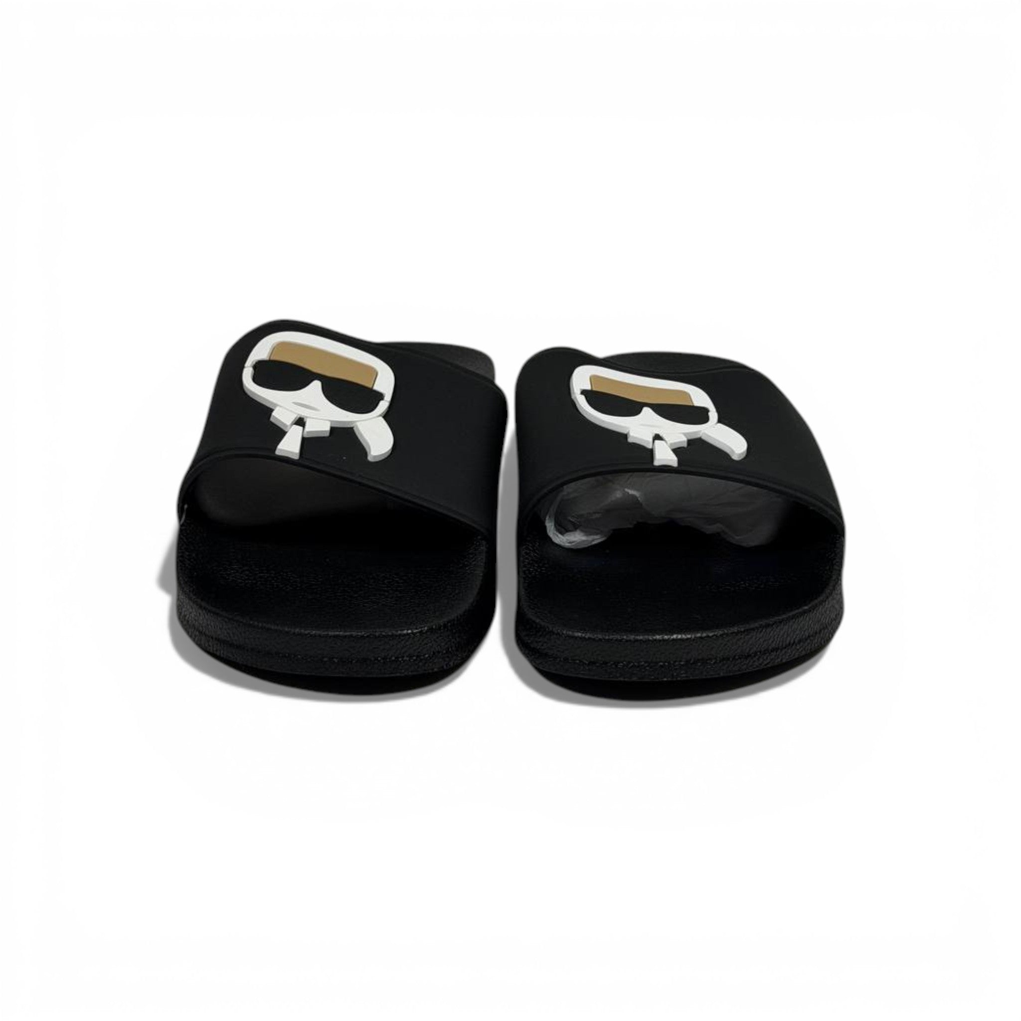 🖤 Karl Lagerfeld Ikonik Logo Slide Slippers – Black Statement Style
