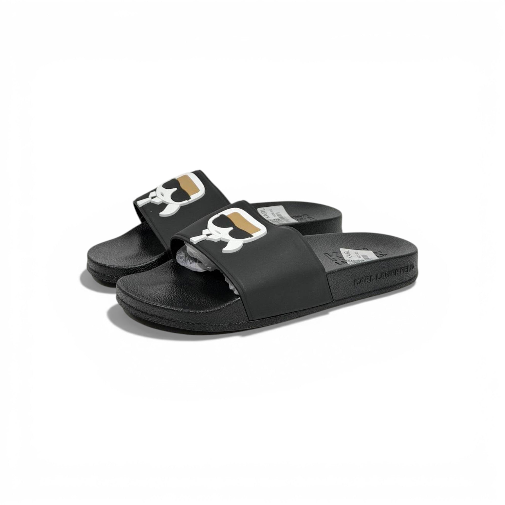 🖤 Karl Lagerfeld Ikonik Logo Slide Slippers – Black Statement Style