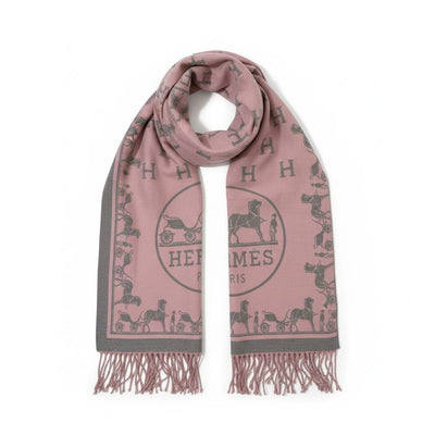🌸 Hermès Dusty Pink Cashmere Style Scarf