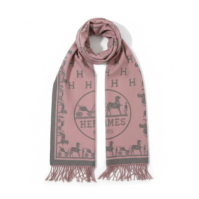 🌸 Hermès Dusty Pink Cashmere Style Scarf