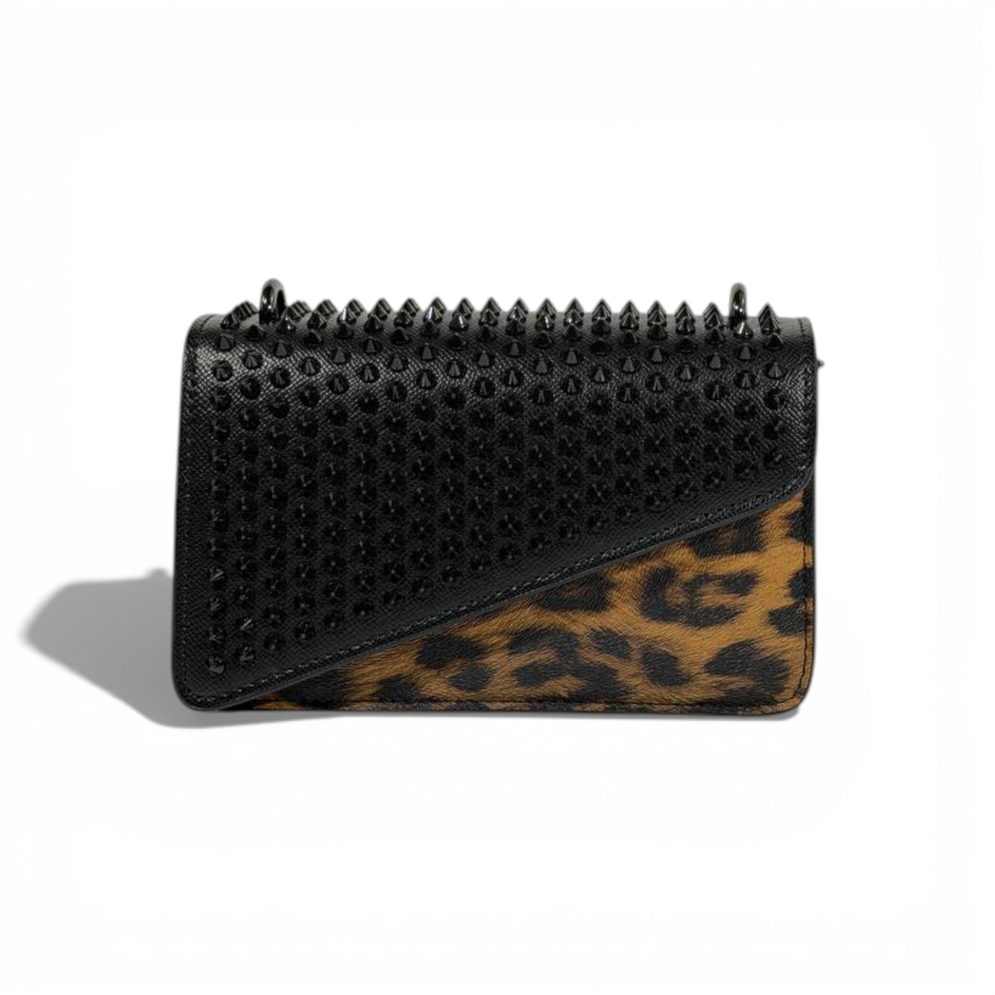 🖤 Christian Louboutin Studded Leopard Clutch Bag