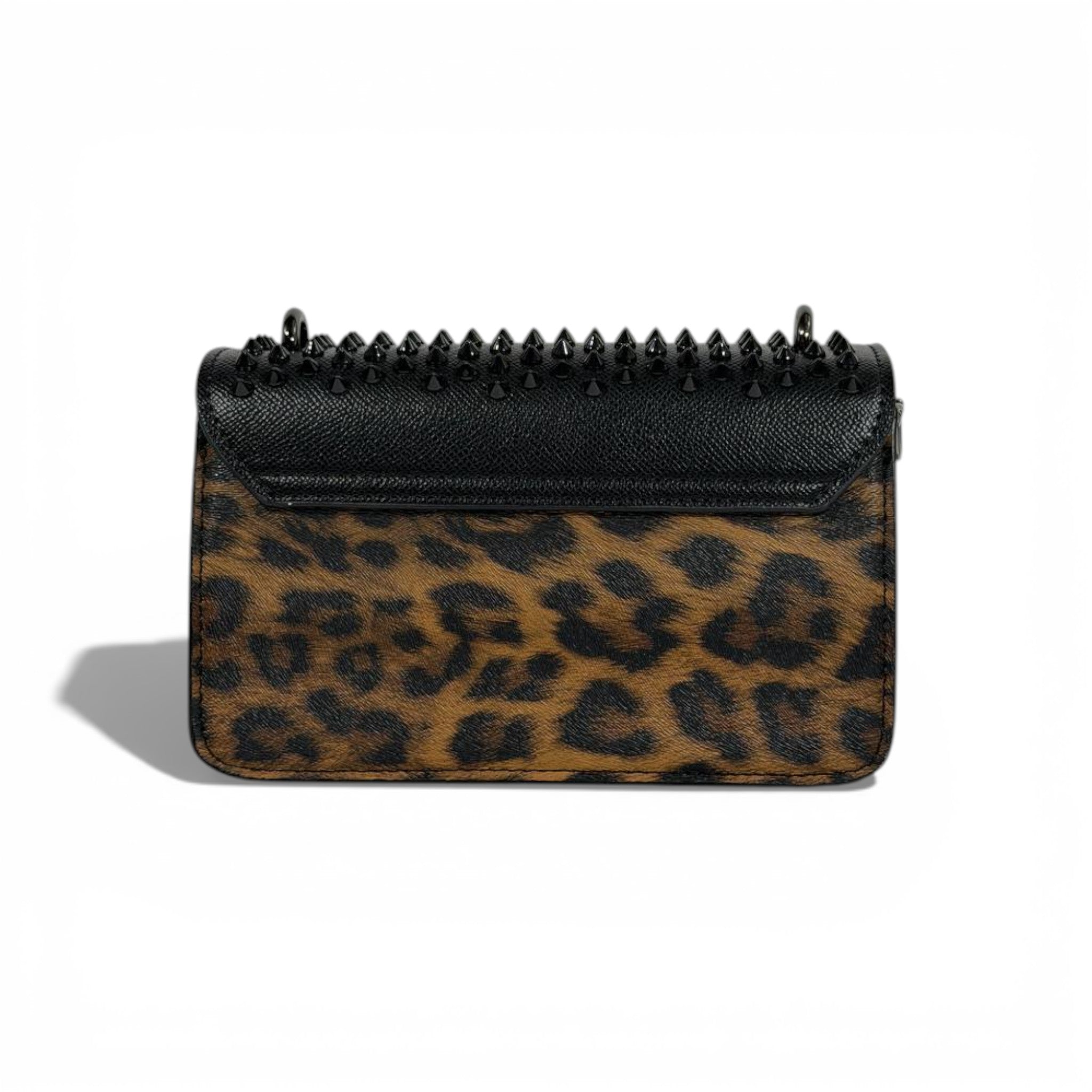🖤 Christian Louboutin Studded Leopard Clutch Bag