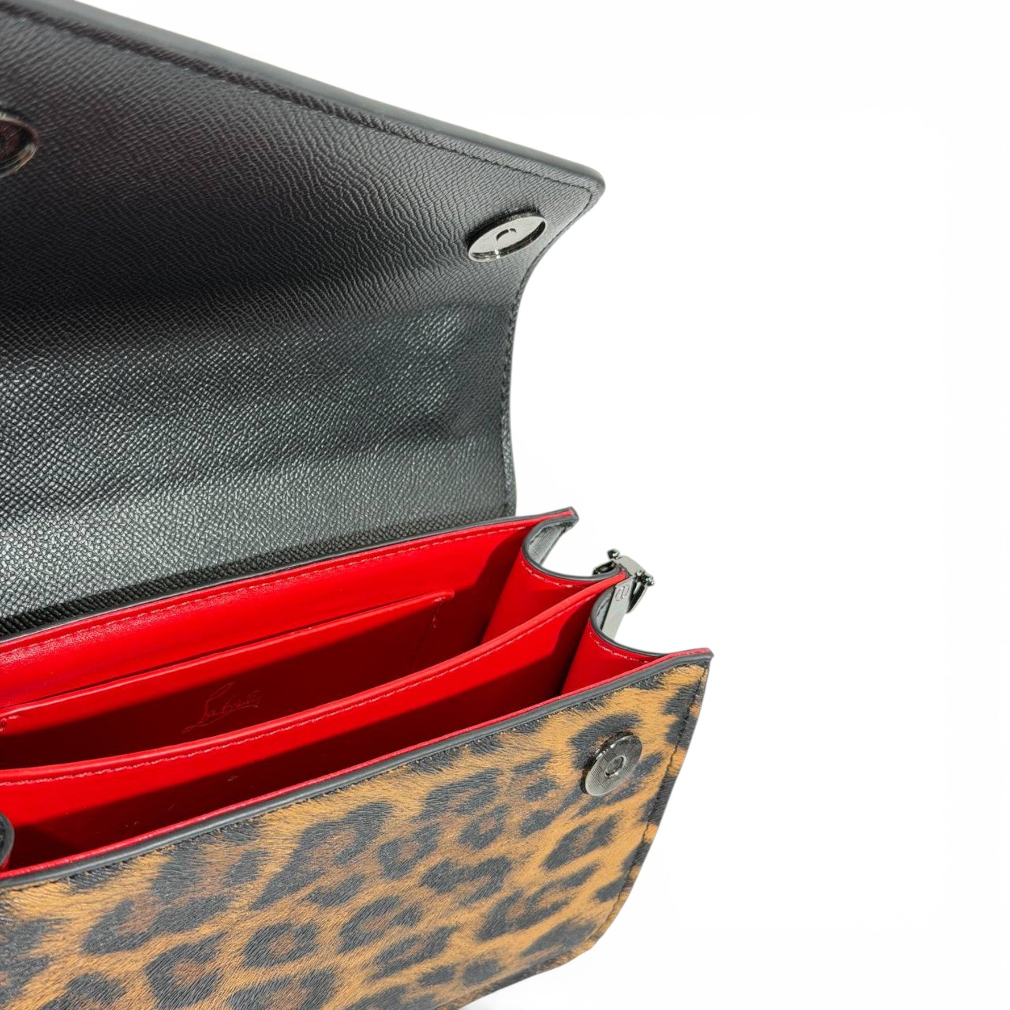 🖤 Christian Louboutin Studded Leopard Clutch Bag