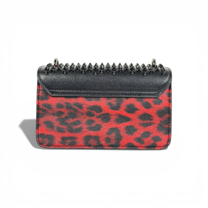 ❤️🖤 Christian Louboutin Studded Red Leopard Clutch