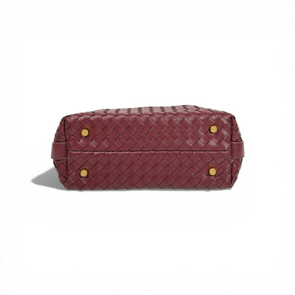 Bottega Veneta Intrecciato Shoulder Bag – Burgundy Red 🍷✨