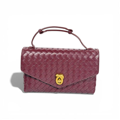 👜 Bottega Veneta Intrecciato Leather Top-Handle Bag – Burgundy ❤️‍🔥