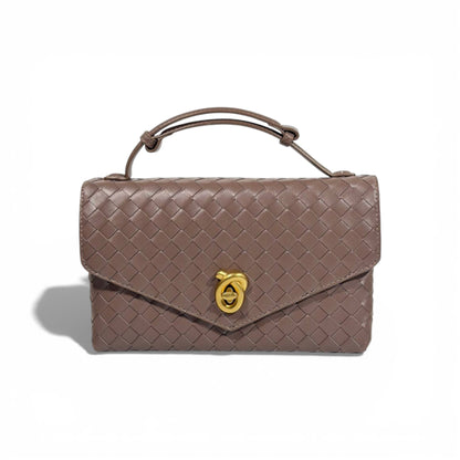 👜 Bottega Veneta Intrecciato Leather Top-Handle Bag – Taupe 🤎