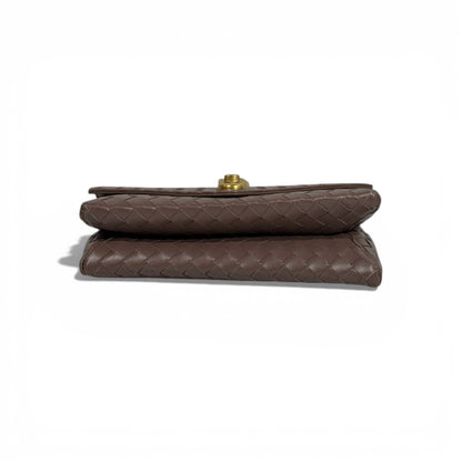 👜 Bottega Veneta Intrecciato Leather Top-Handle Bag – Taupe 🤎