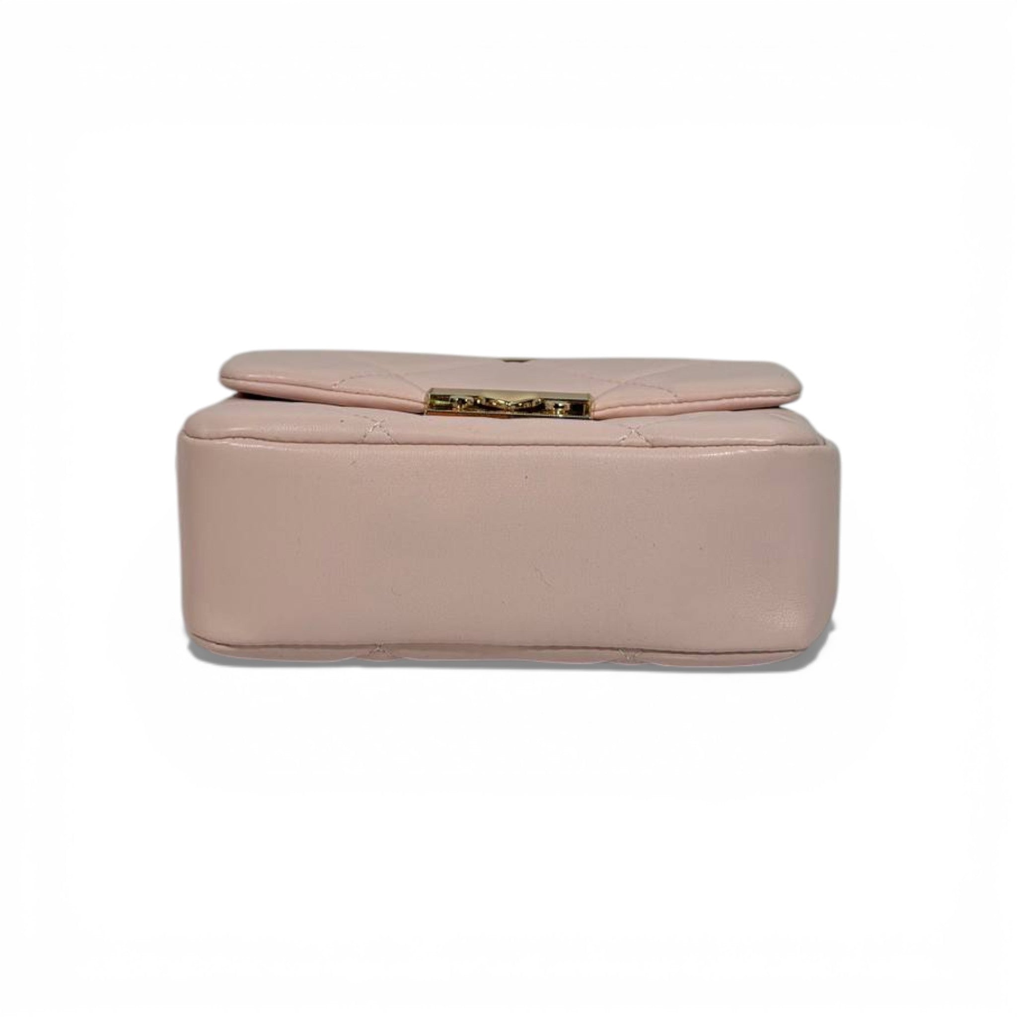 Charles & Keith Quilted Mini Top Handle Bag Pink Gold Hardware