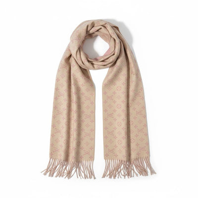 Louis Vuitton Monogram Scarf Brown Cashmere Blend