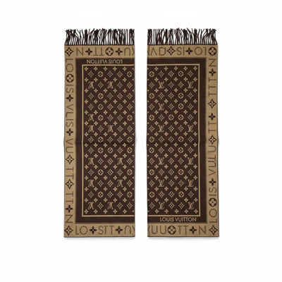 Louis Vuitton Monogram Cashmere Blend Scarf Brown Classic Design